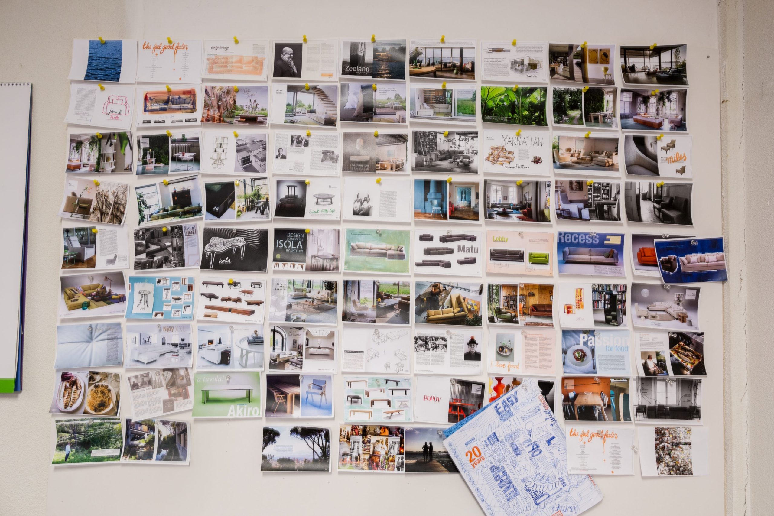 Inspiraitebord met diverse foto's en tijdschriften