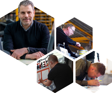 Mannen werken aan diverse projecten