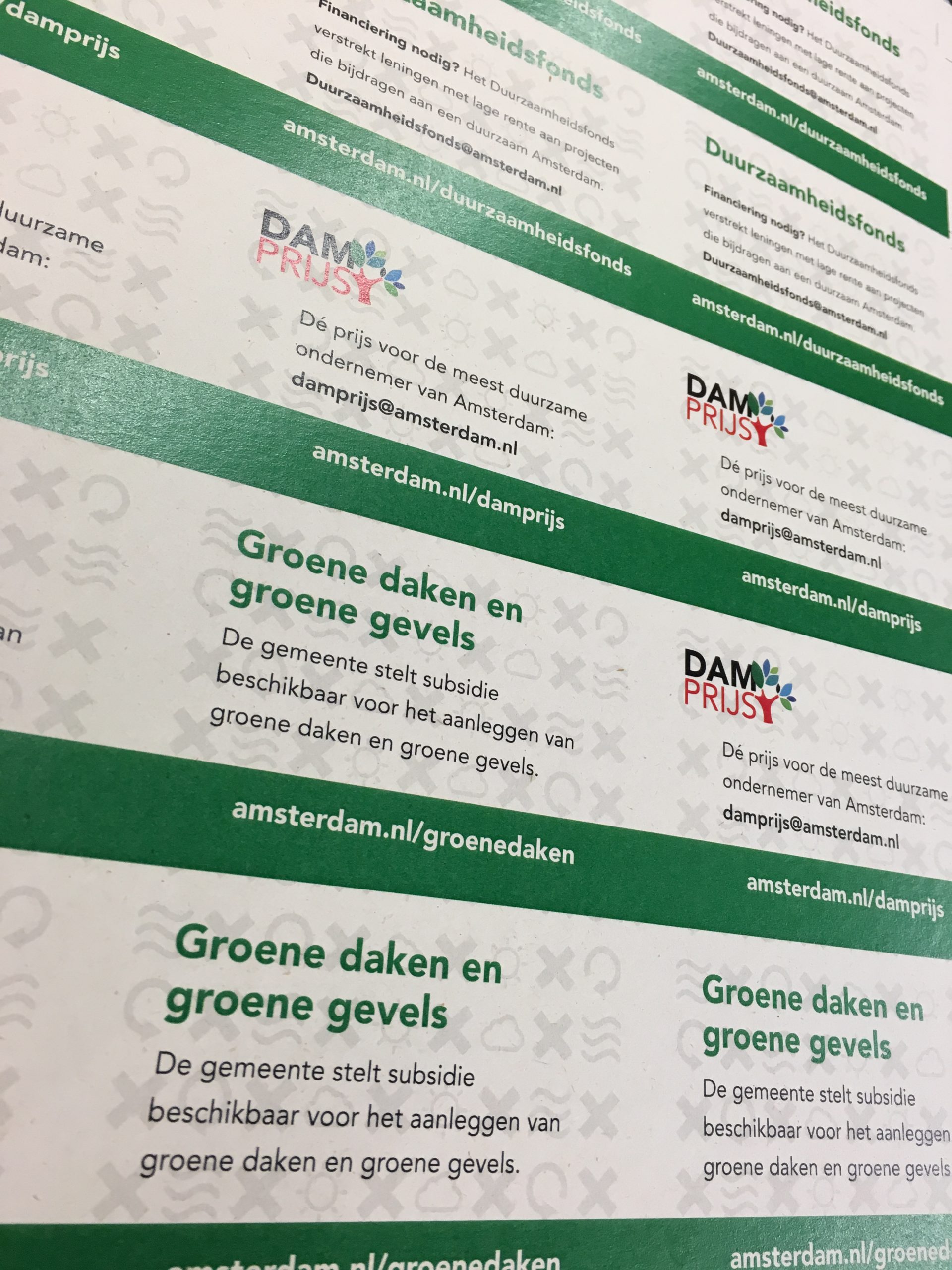 Subsidies voor groene daken en gevels Amsterdam