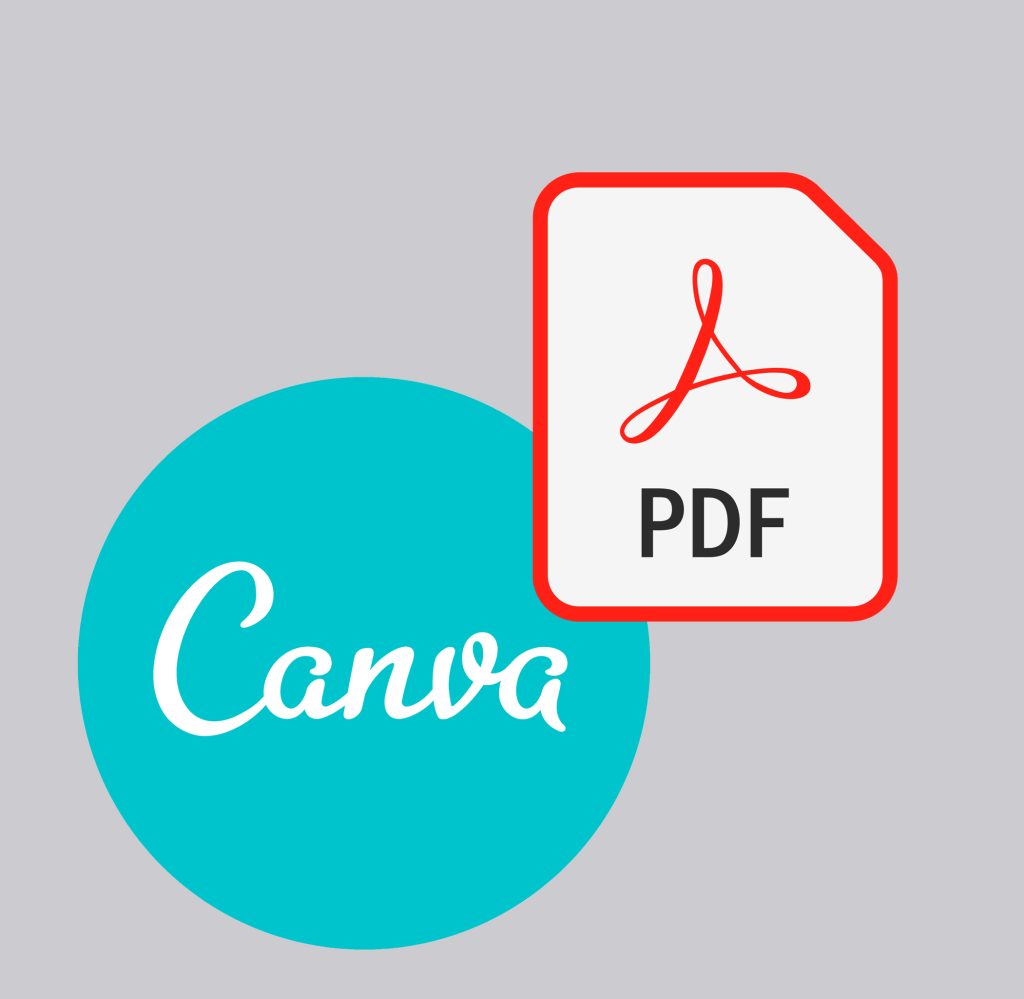 Canva-logo naast PDF-pictogram